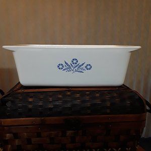 Corning Ware 2-QT Loaf Pan Dish Blue Cornflower Casserole P-315 9x5x3